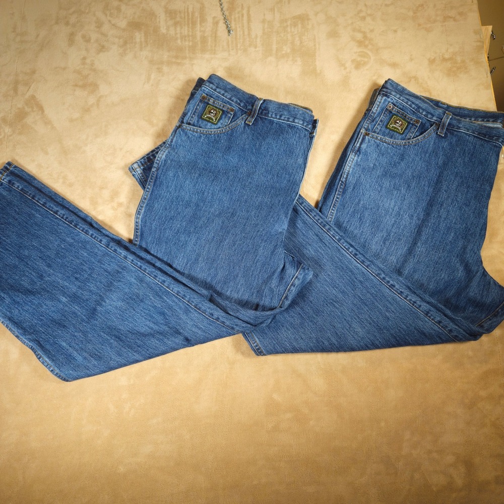 Lot of 2 Cinch Green Label Mens Relaxed Fit Straight Leg Jeans Blue 44x36